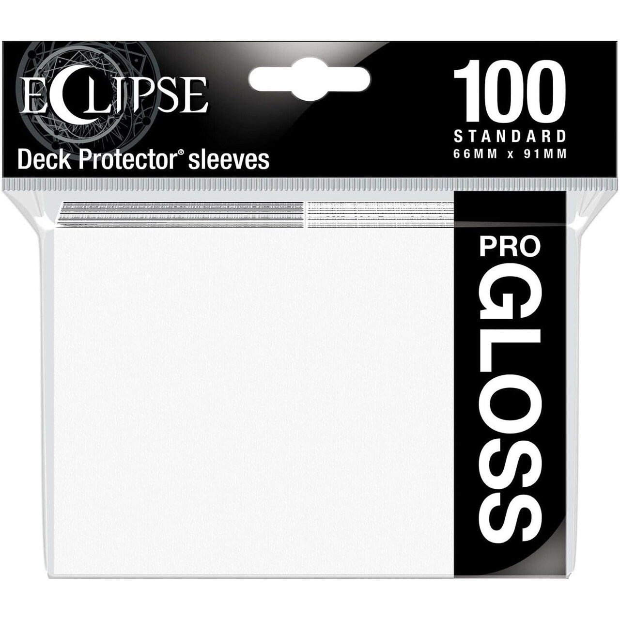 Ultra Pro: Eclipse Standard Deck Protector Sleeves - Artic White - Pro Gloss 100ct - 66x91mm Size, Trading-Game-Collectible Card Protector Pack